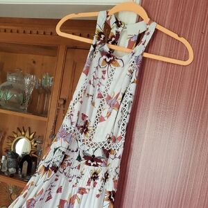 Jaase White Cream Halter Sundress Wedding Guest